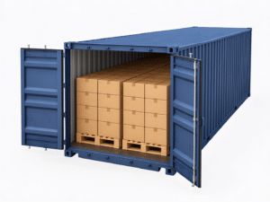 gepalletiseerde lading in container